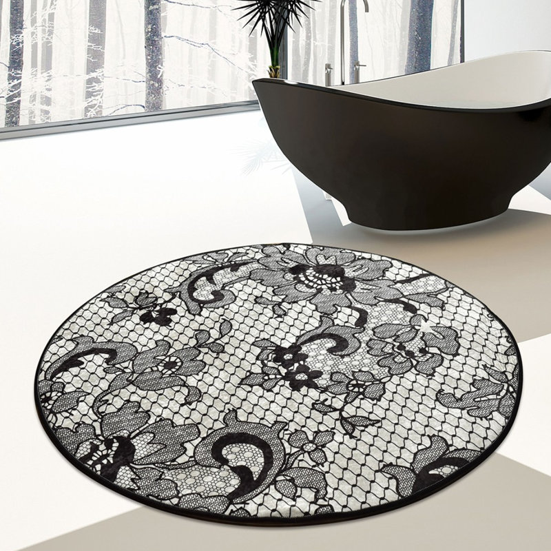 Tapis de bain de qualité supérieure, diamètre de 39,4 pouces, 100% polyester, antiallergique, anti-poussière et antitache, surface antidérapante | Lavable à la machine à 86 ° F, 700 g / m² | Doux et durable pour la sécurité et le confort de la salle de bain