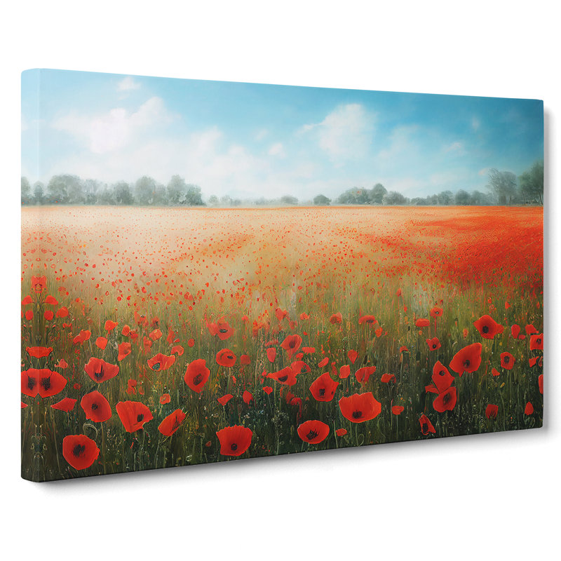 Mystical Poppies Flowers - Wrapped Canvas, 50cm H x 76cm W x 3cm D