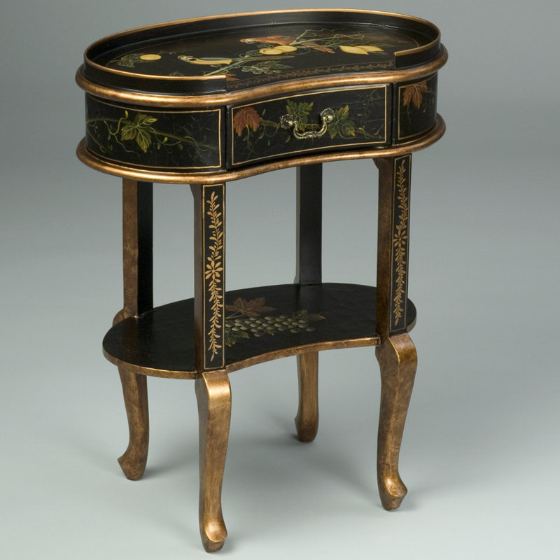 End Table with Storage, Black