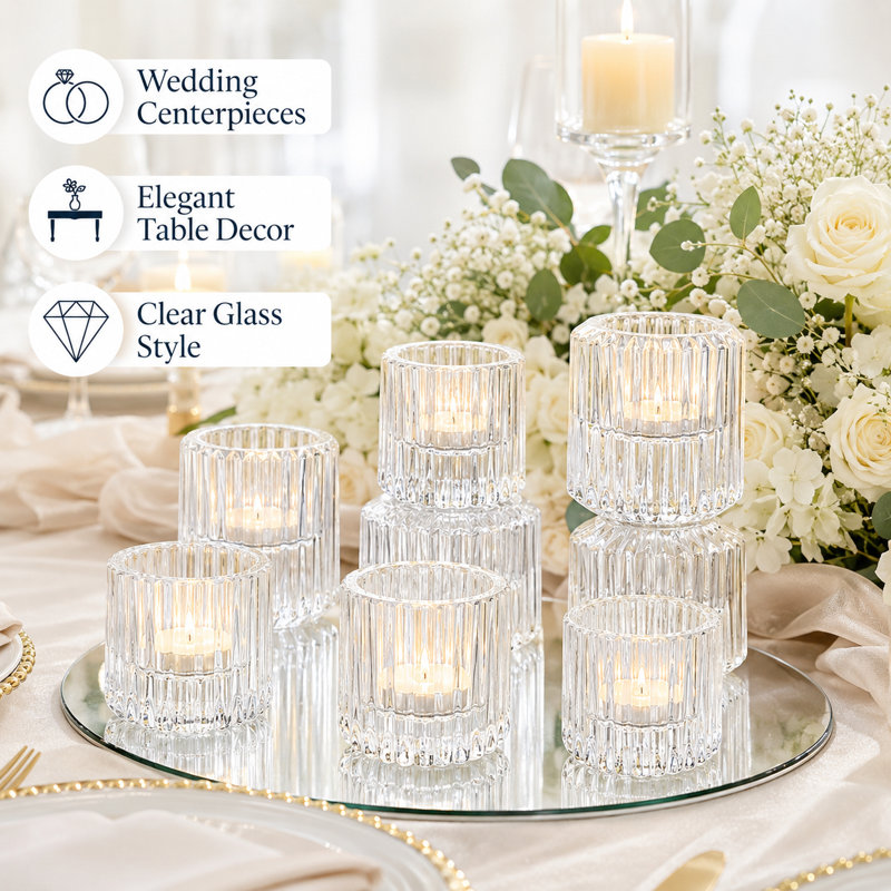 Reversible Candle Holder For Taper Candles & Tealight Candles, Set Of 12