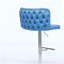Tabouret de bar pivotant avec hauteur de siège réglable et base chromée, ensemble de 2 coussins de dossier en polyuréthane souple avec dossier plein-653237939