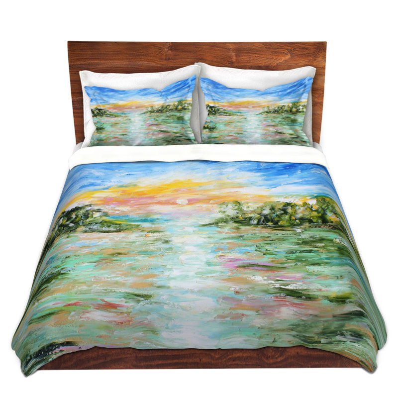 Ensemble de housse de couette abstract ocean rocks, 1 housse + 2 taies très grand lit
