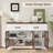 Sideboard Buffet Cabinet With Storage 53.1" Modern Cabinet Glass Door Buffet Table