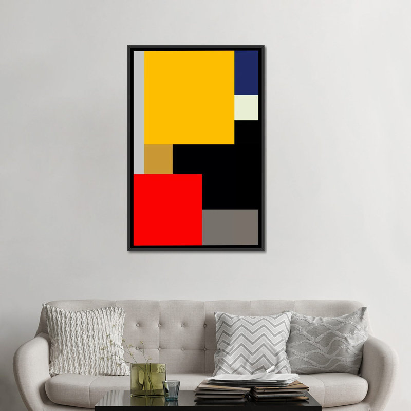 « chaleureux », impression sur toile, Toile avec cadre noir, Pas de tapis, H 48 po x l 32 po x P 1,5 po