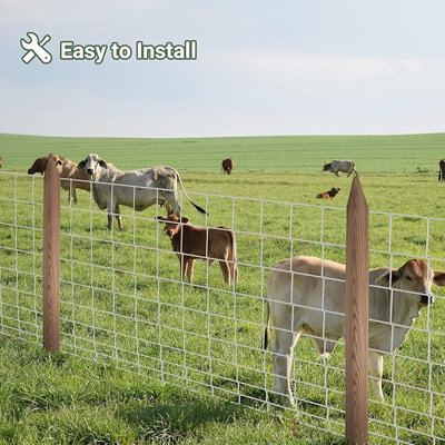 Farm Fence 14Gauge Heavy Zinc Coating Cattle Fence,Galvanized Field Wire Fencing Deer Fence,Goat Fence,Hog Wire Fencing for Yard Livestock & Animals Protection