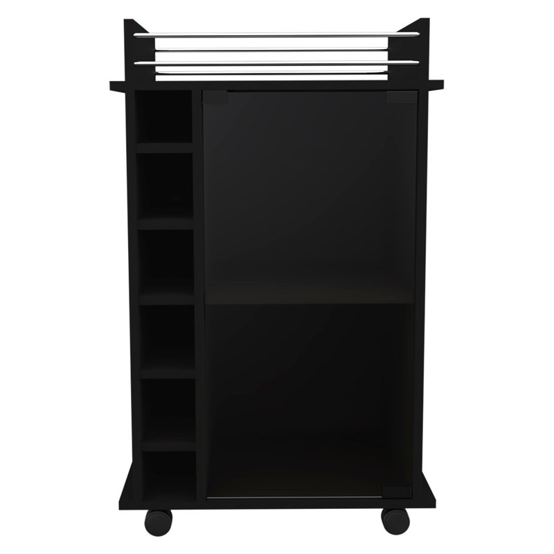 Albaladejo Wood Bar Cart, Black