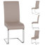 Faux Leather Dining Chairs with Chrome Legs High Back Kitchen Chairs-28821886