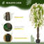 HOMCOM Artificial Plant White Wisteria Tree Faux Plant for Indoor Decor