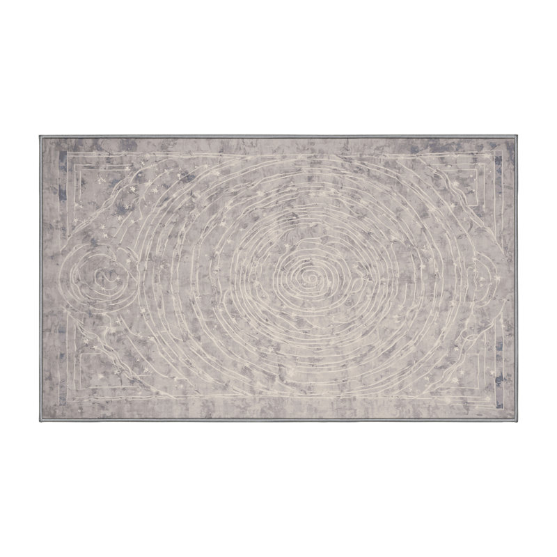 Machine Washable Gray Area Rug, Rectangle 8' x 12'