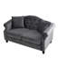 Canapé Chesterfield 57 po en velours gris pour le salon-184477739