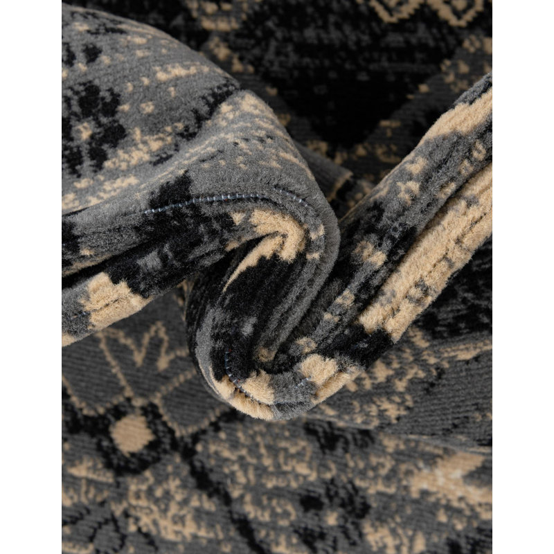 Tapis noir Eesi Southwestern, Rectangle 9 pi 10 po x 13 pi 1 po