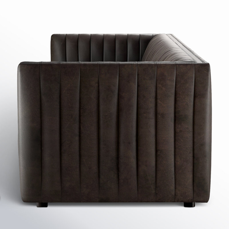 Augustine 97" Sofa, Deacon Wolf Genuine Leather, 26.5" H x 97" W x 35" D