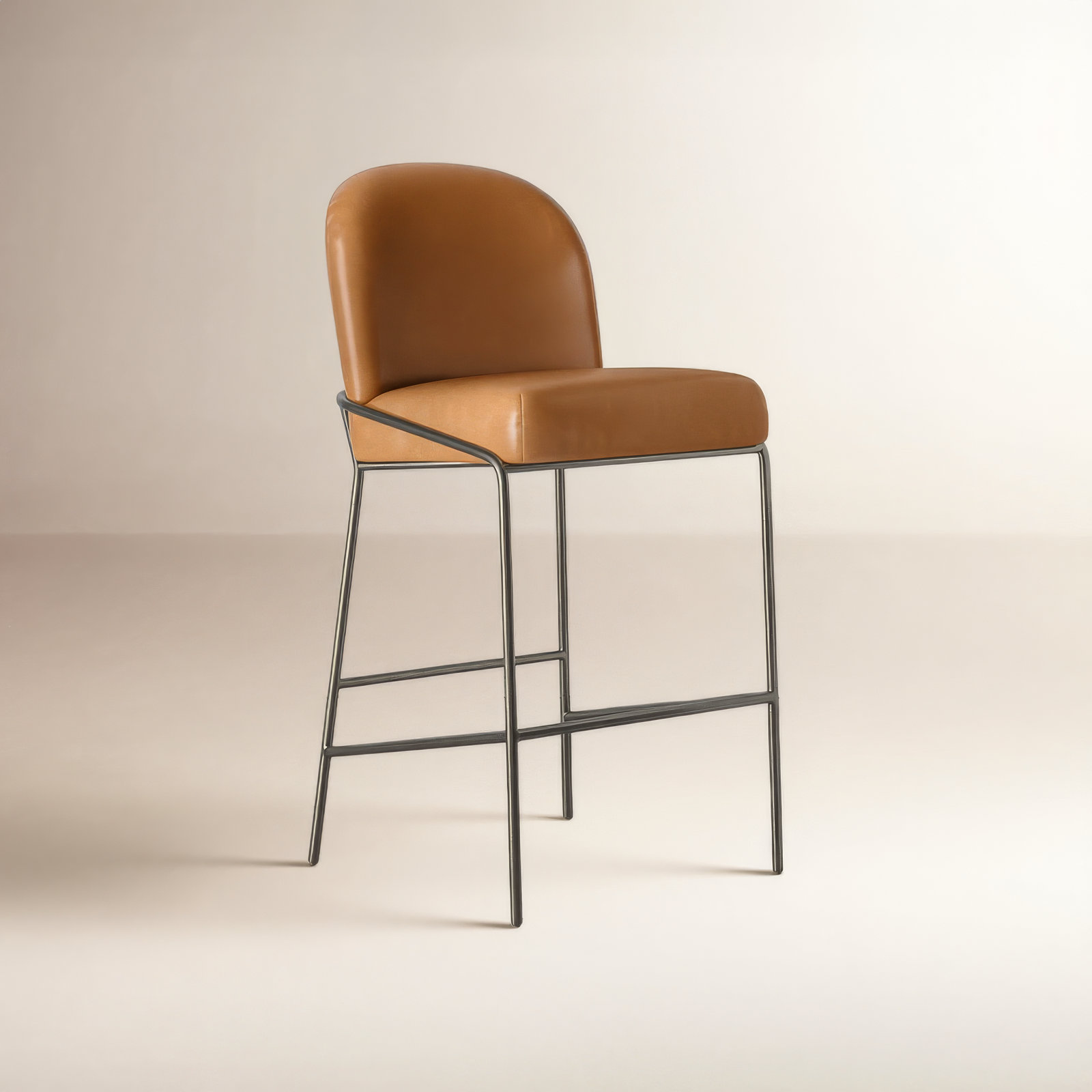 Laina Bar and Counter Stool, Faux Leather Butterscotch/Camel, Counter Stool (25" Seat Height)