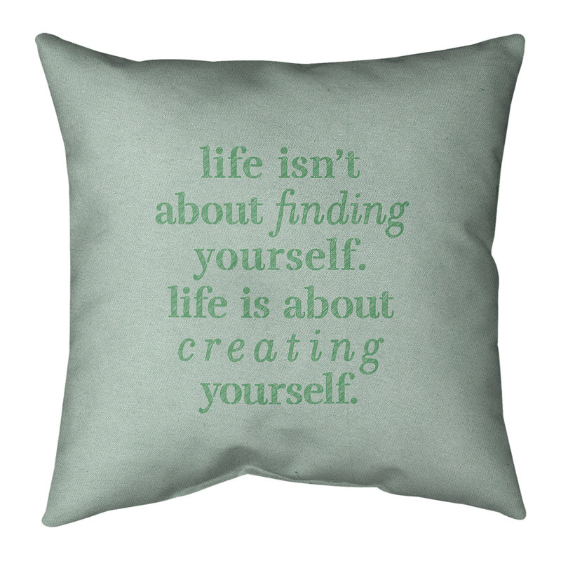 Coussin Handwritten, 26 po x 26 po, Vert, Housse de coussin seulement - sans coussin