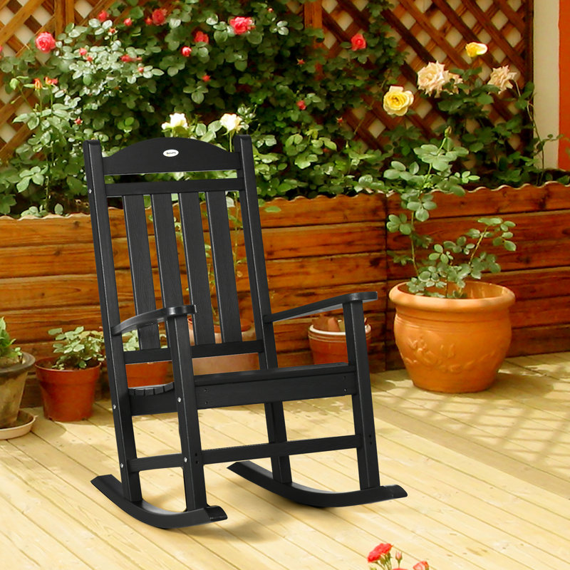 Chaise berçante d'extérieur Outsunny (excluant la table), Noir