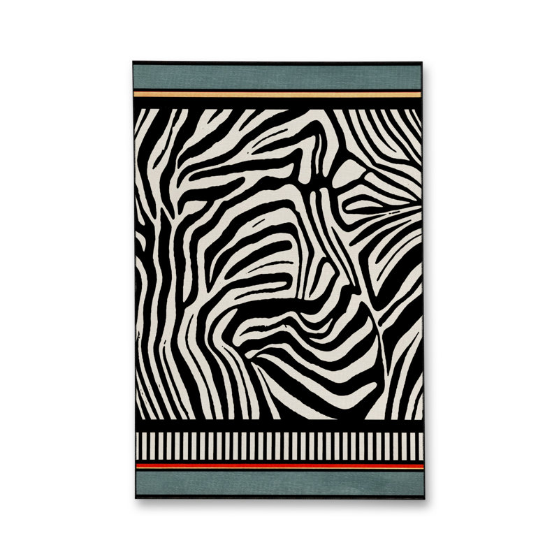 Tapis tissé crème à imprimé tigre Mosso, 6'7" x 9'10"