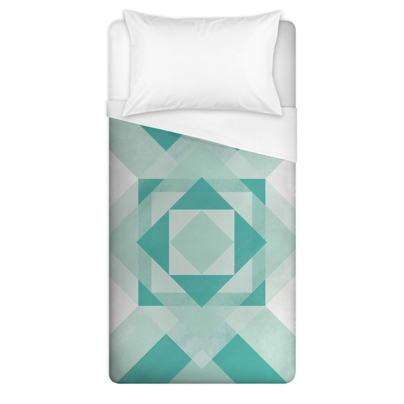 Housse de couette turquoise , Housse de couette pour lit simple