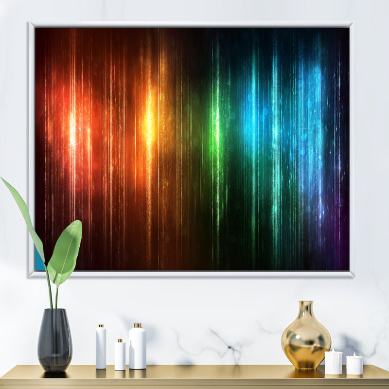 Art mural coloré sur toile - décoration murale moderne sur toile, H 12 po x l 8 po x P 1 po, Cadre flottant blanc