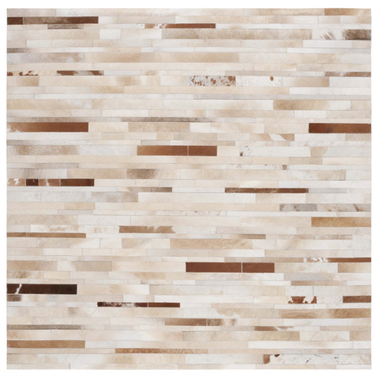 Fazeley Studio Leather Hand Woven Leather Geometric Rug