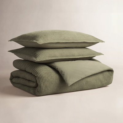 Cascade Cotton Waffle Duvet Cover Set