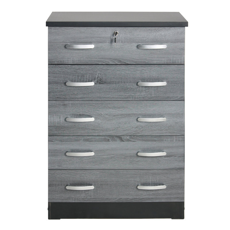 29 " W 5 - Drawer Dresser, Black/Gray