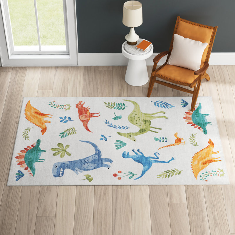 Eamon Graphic Machine Washable Area Rug for Living Room Bedroom Dining Room Nursery Kitchen, Rectangle 4' x 6'