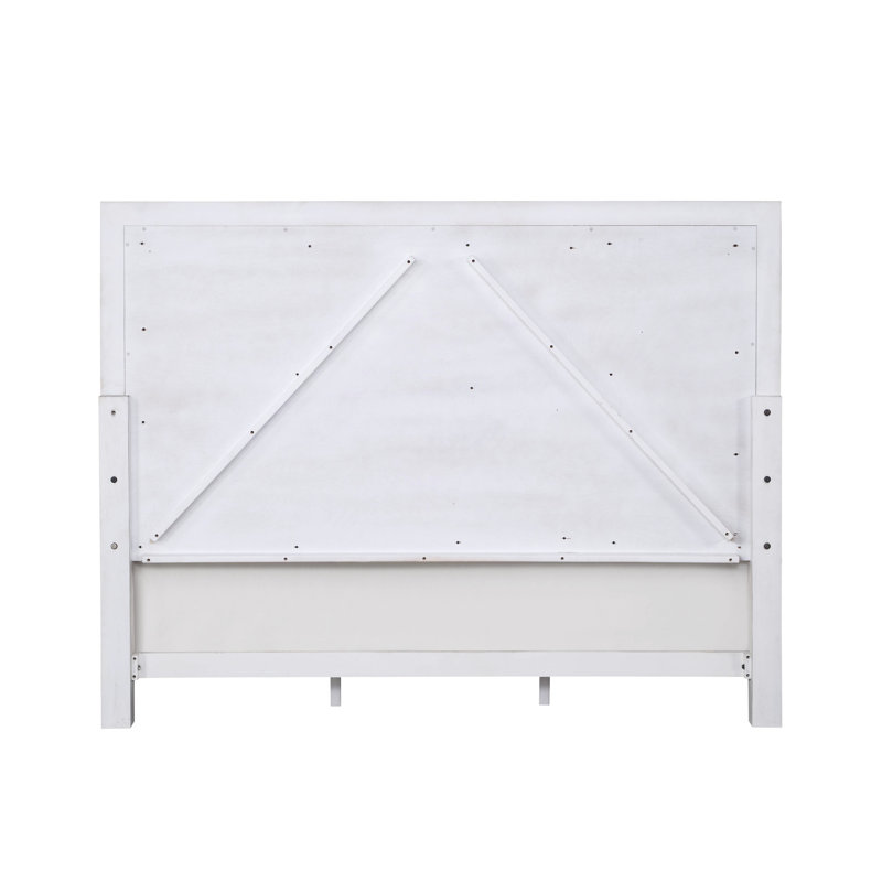 Lit grand classique Delightful en lin gris et antique rustique avec attrait, Grand lit