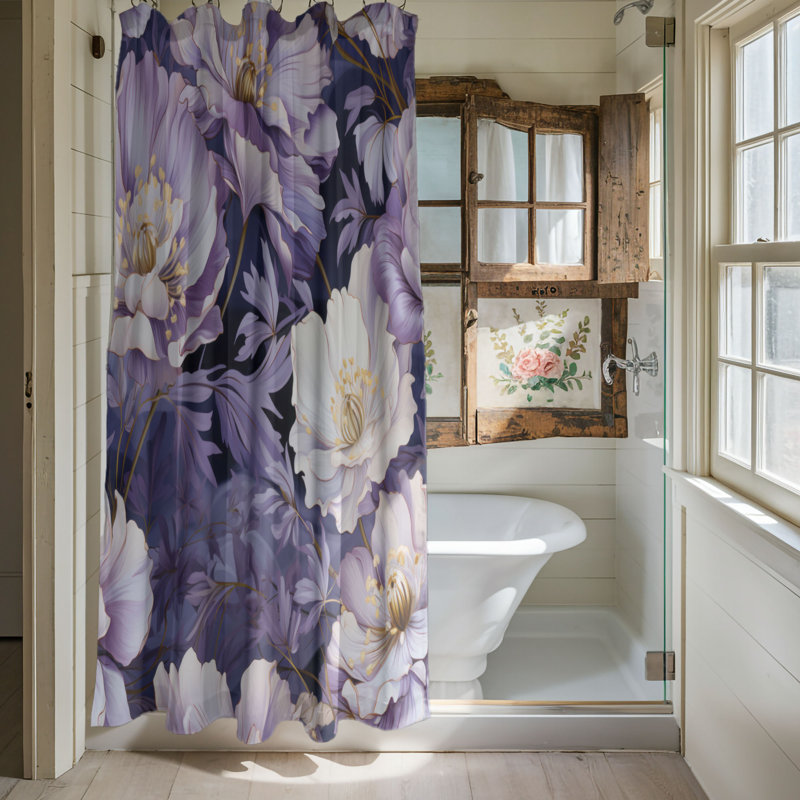 Violet Spark - Premium Shower Curtain, 74"H x 71"W