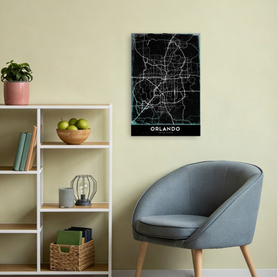 " Orlando Urban Grid Map Modern Vintage Contemporary Architecture City Wall Art Print " by StudioSix