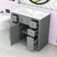 Meuble-lavabo autoportant simple avec lavabo en céramique, tablette réglable et grand espace de rangement-544274086