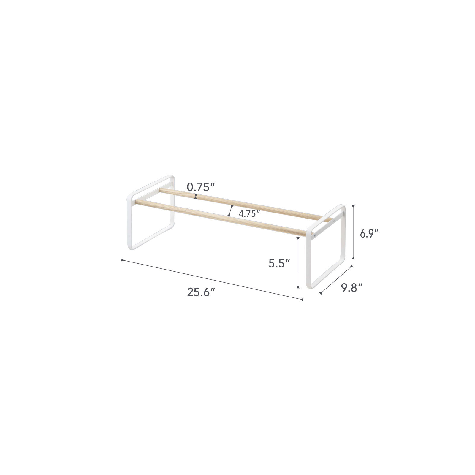 Yamazaki Home Shoe Rack, Steel, Expandable, Stackable, White