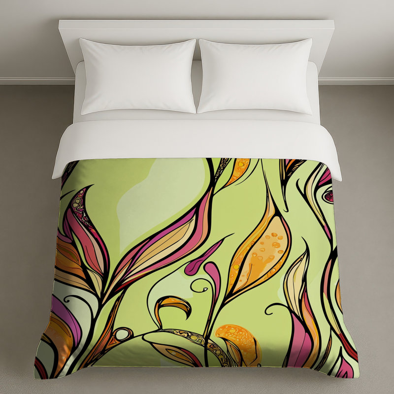 Housse de couette à motif floral Boho, Très grand lit