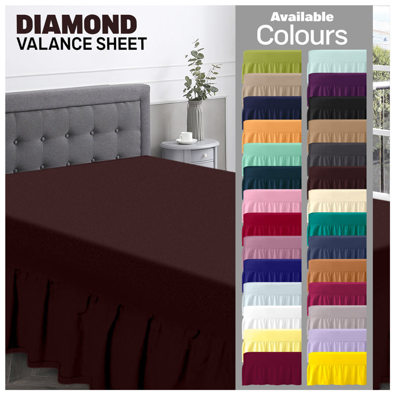 Premium Cotton Blend Plain Dyed Valance Sheet | Soft Durable and Breathable Luxury Bed Sheet for Ultimate Comfort, Chocolate