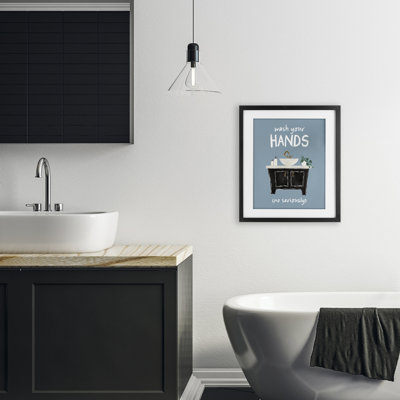 Lavez vos mains au sérieux, impression sous verre, conception de JJ Design House LLC