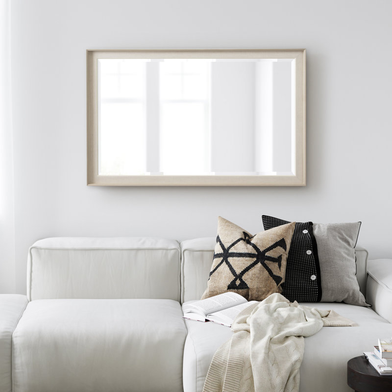 Carriere Rectangle Textured Linen Bathroom Wall Mirror, 24" x 18"