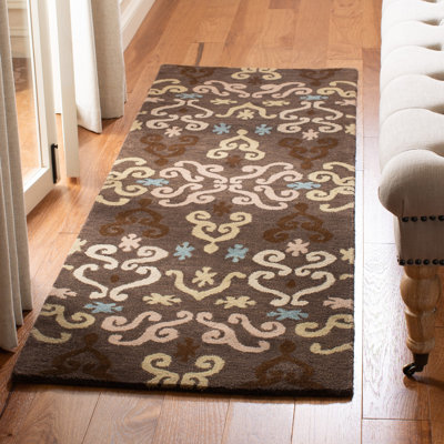 Tapis bleu / beige en laine / coton touffeté à la main Amory