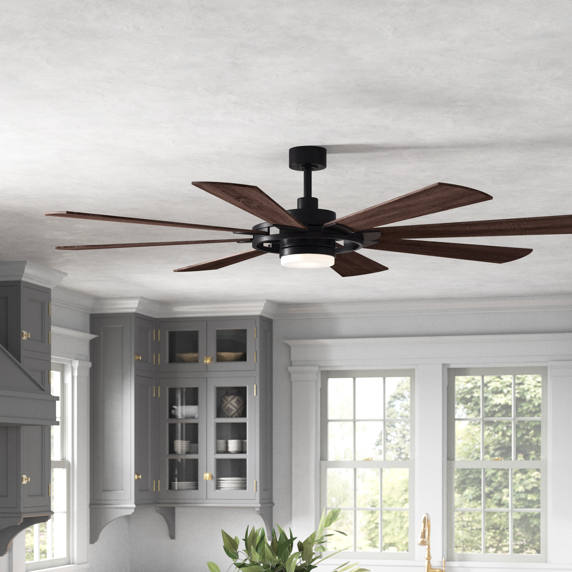 Rogers 68'' 8 Blade Ceiling Fan with LED Light Kit, New Bronze