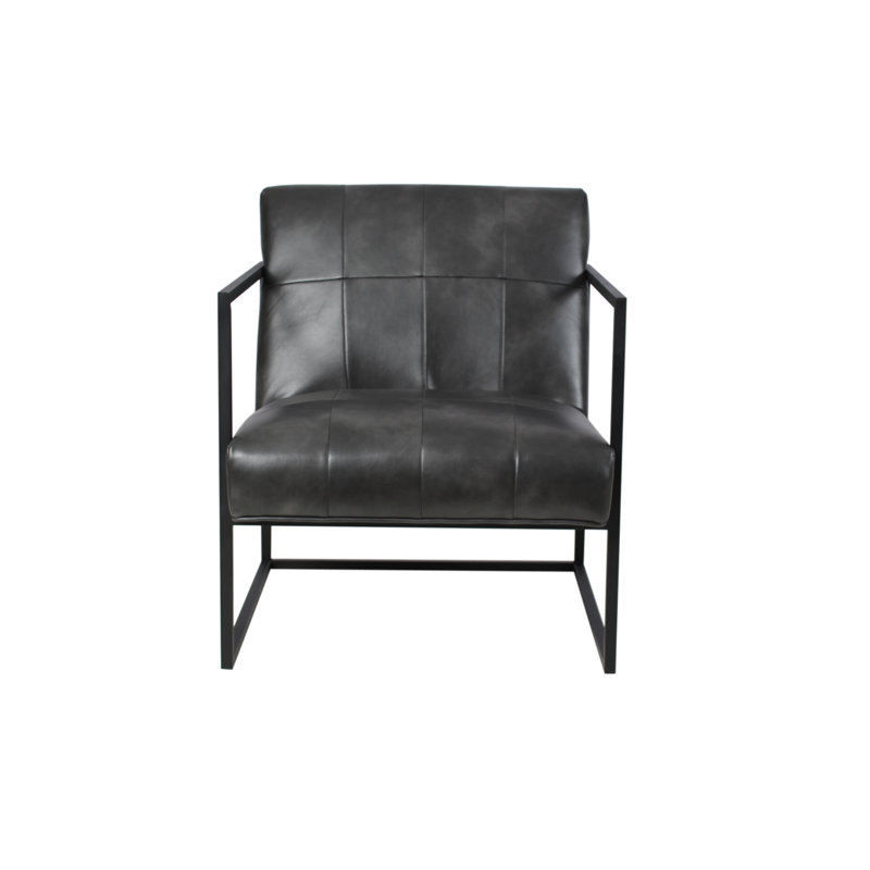 Fauteuil Analiese, Similicuir gris anthracite