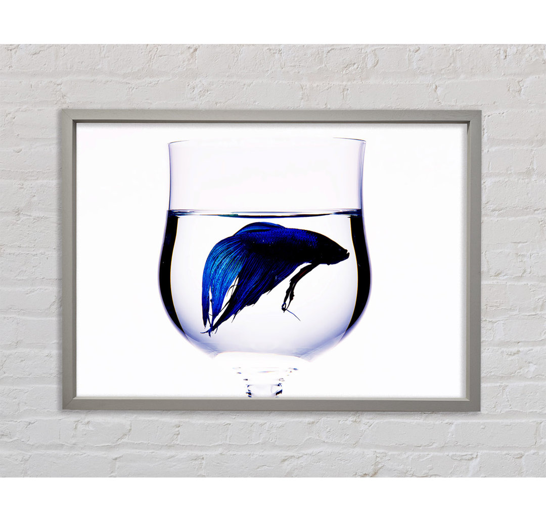 Gerahmtes Leinwandbild Wineglass Fish