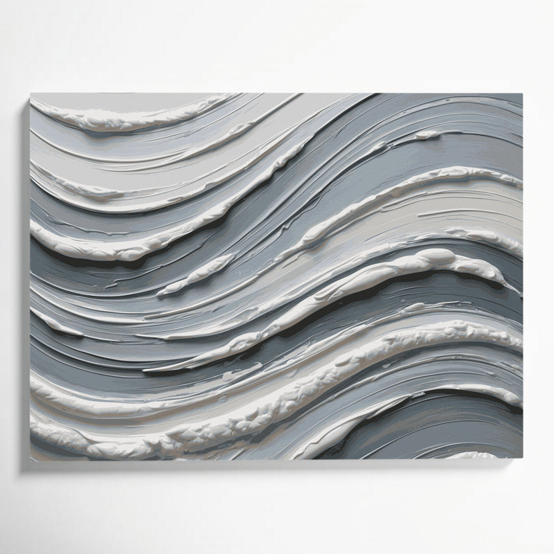 Toile horizontale à rayures horizontales gris nuage blanc gris, H 20 po x l 24 po