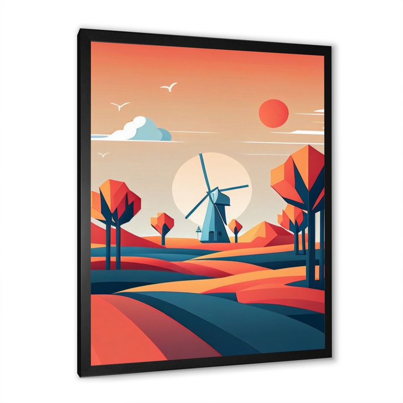 «Single Tree In Terra Cotta Mountains IV», reproduction sur toile, Cadre photo noir, H 20 po x l 12 po x P 1 po