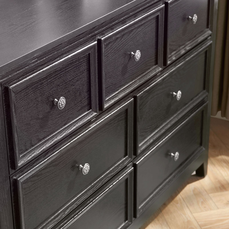 Commode moderne à 7 tiroirs, commode à tiroirs et rangement pour vêtements, armoire de rangement pour le salon, Noir