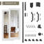 Porte de grange coulissante 52 po x 80 po - 1 porte coulissante en verre blanc apprêté 1-Lite avec quincaillerie d'installation / aucun assemblage requis-114625333