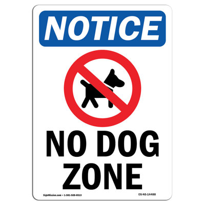 No Dog Zone Sign with Symbol