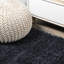 Tapis bleu marine à poils longs Anttwan-1426820289