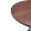 Table de salle à manger compacte 42 po avec plateau en placage de chêne et base piédestal en fer forgé noir