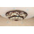  CLARA Victorian Tiffany-Style 3-Light Black Finish Ceiling Flush Fixture 16" Shade