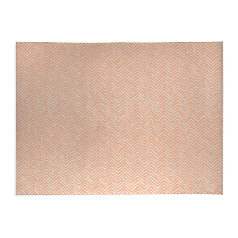 Chevron Snug Activity Mat, Peach/Orange, Rectangle 2' x 3'