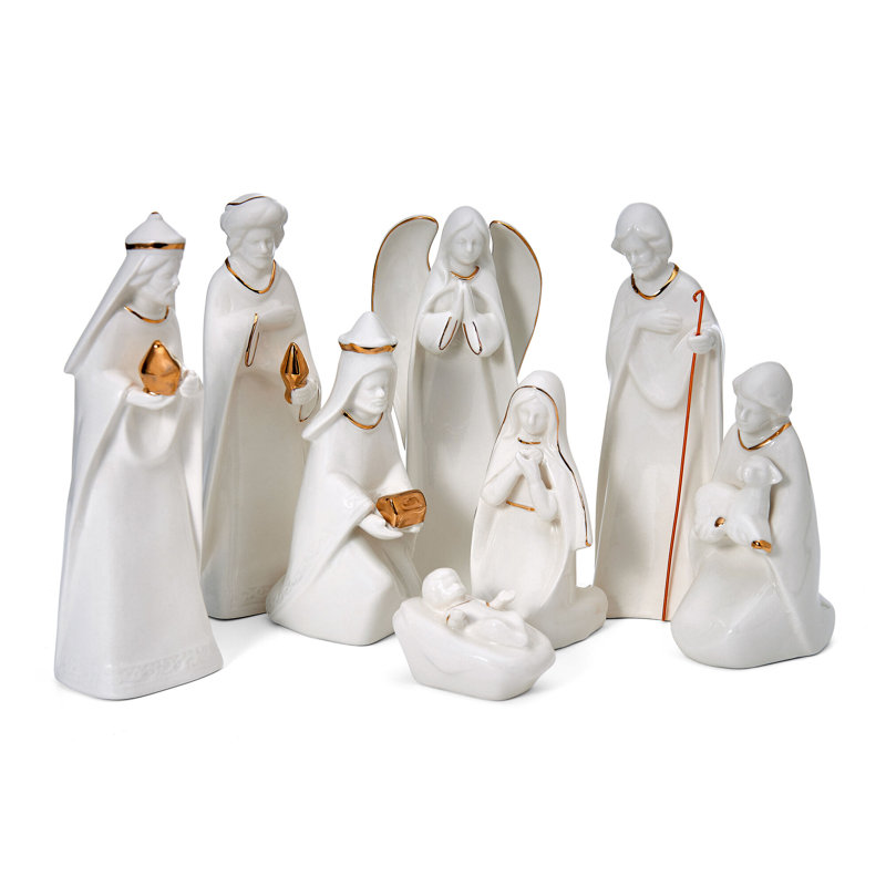 Ensemble de crèche de Noël Mikasa, 8 pièces, crème