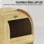 38" Potato Storage Bin, 3-Tier Roll Top Bread Box, Movable Wood Onion Storage with Wheels and 3 Cabinets, Vegetable Organization Cabinet for Kitchen-130367153